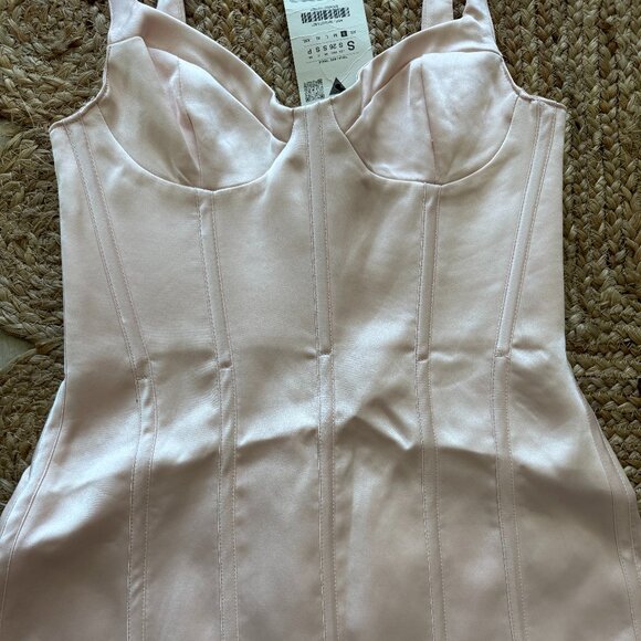 ZARA Pastel Pink Satin Mini Dress – Size S (Ref. 3065/371/621) 💖 - Picture 7 of 15